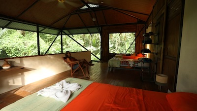 Shared loft sleeping space at Paz Corcovado